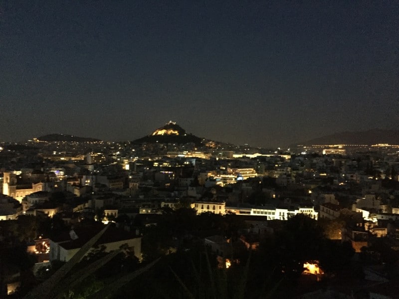 Athens Greece at night