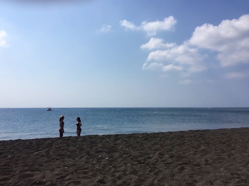 Black sand beach Santorini