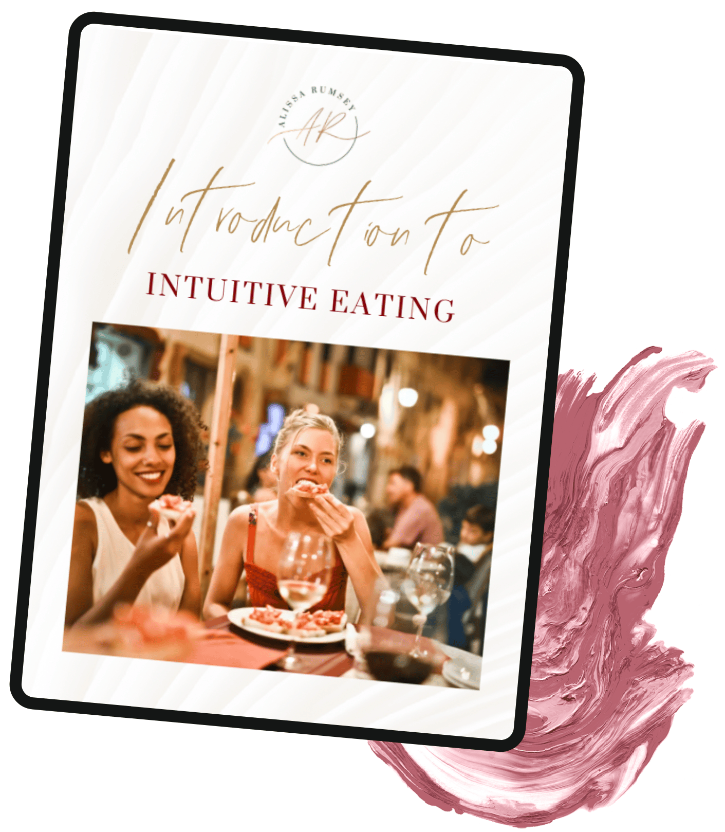 ipad with image of introduction to intuitive eating free resource