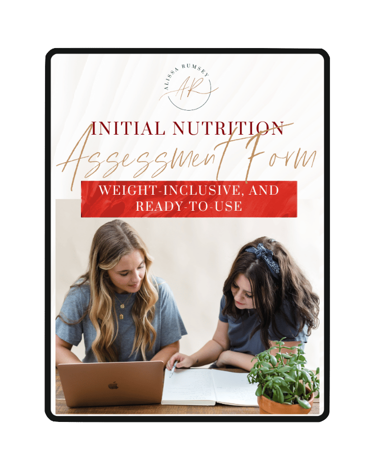 Free Biz Resources iPad Initial Nutrition Assessment Form